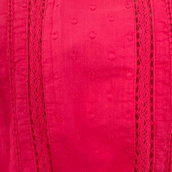 LoveShackFancy Natasha Watermelon Ice Pink Ruffle Lace Trim Mini Dress Size M - Picture 7 of 14